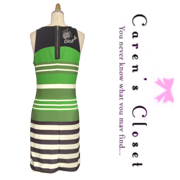 Desigual Graphic Chula Life Floral Stripe Sleeveless Multicolor Mini Dress - Picture 4 of 7